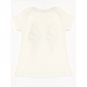 Ecru girls t-shirt with an ice cream print