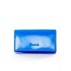 A blue women´s wallet made of natural leather