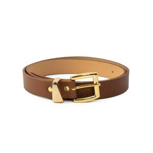 RUE PARIS Women´s brown belt made of eco-leather