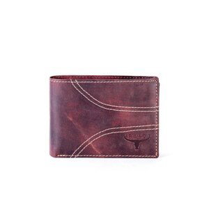 Leather wallet with brown stitching