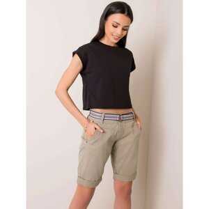 SUBLEVEL Olive shorts with a belt