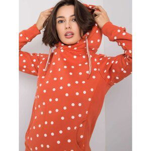 SUBLEVEL Dark orange polka dot sweatshirt