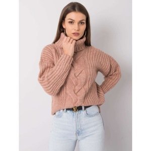 RUE PARIS Dirty pink turtleneck sweater