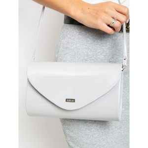 Clutch bag made of eco leather in light gray