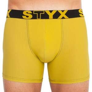 Men&#39;s boxers Styx long sports rubber green-yellow (U1065)