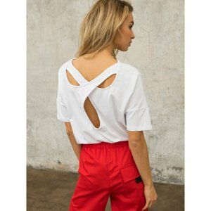 FOR FITNESS white blouse with cutouts on the back