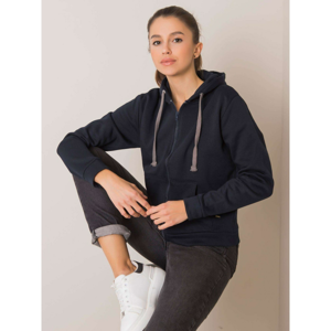 YOU DON´T KNOW ME Navy blue zip-up hoodie
