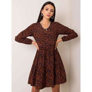 SUBLEVEL Navy blue and brown floral dress
