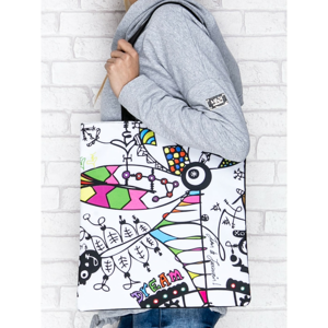 Shoulder bag with a colorful comic print