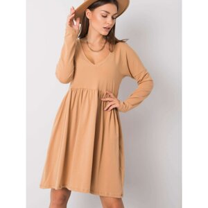 Cotton dress RUE PARIS from camel cotton