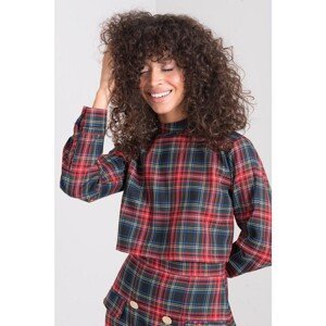 BSL red plaid blouse