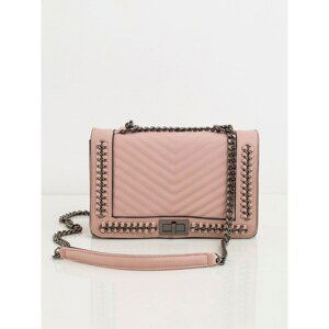 Eco-leather bag with a light pink chain
