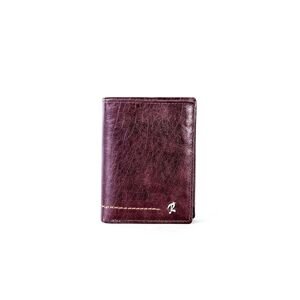 Brown leather wallet with stitching
