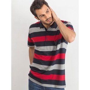 Men´s navy blue and red polo shirt