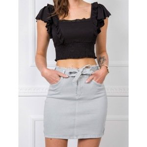 Light gray denim skirt