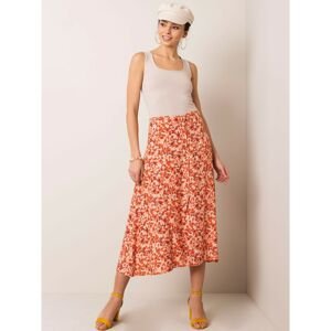 RUE PARIS Beige and coral skirt