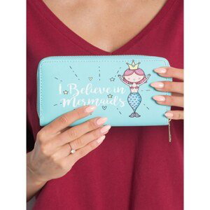 Women's mint wallet with print