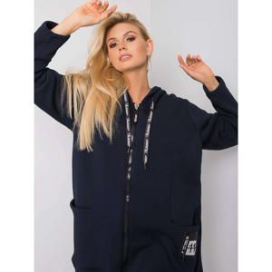 Navy blue zip-up sweatshirt