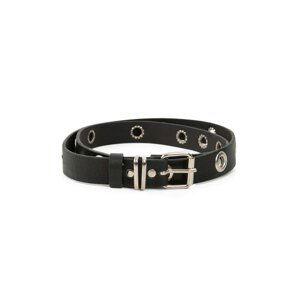 RUE PARIS Black eco-leather belt