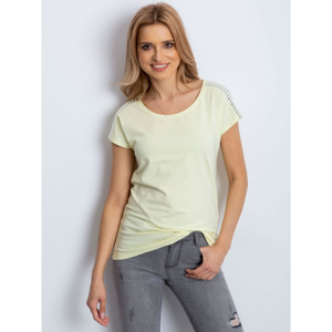 Yellow t-shirt with a silver application