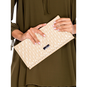 Quilted beige clutch bag