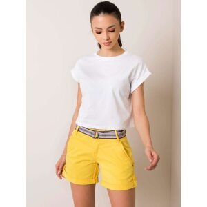 SUBLEVEL Yellow shorts with rolled up legs