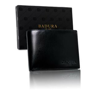 BADURA Black men´s wallet made of genuine leather