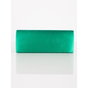 Smooth green satin clutch bag