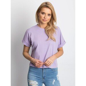 Basic women´s cotton t-shirt in light purple