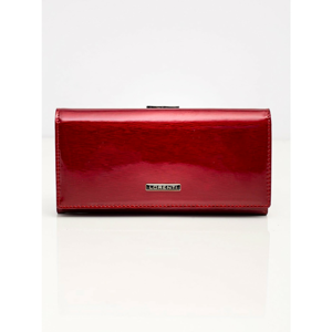 Oblong, maroon leather wallet