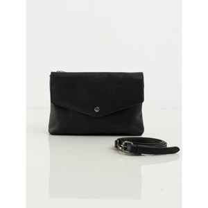 Women's black bag with a flap
