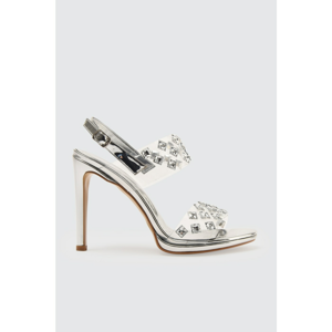 Trendyol Silver Stone Transparent Women's Classic Heels