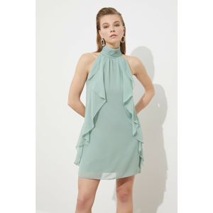 Trendyol Mint Collar Detailed Chiffon Dress