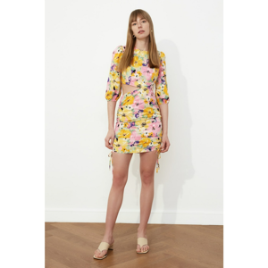 Trendyol Multicolored Cut Out Detailed Pleated Dress