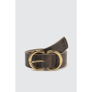 Trendyol Camel Croco Leather Looking Buckle Belt