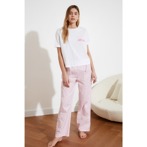Trendyol Pajama Set - Pink - Striped