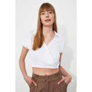 Trendyol White Cruise Collar Knitted Blouse