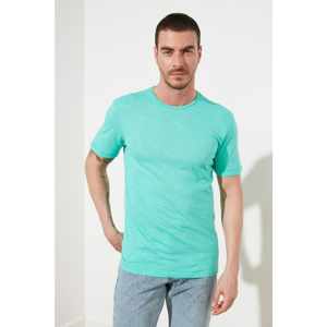 Trendyol Mint Men's Regular Fit Bike Collar Short Sleeve Basic T-Shirt