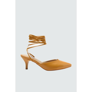 Trendyol Women's Classic Heels WITH Mustard Ankle Fastening