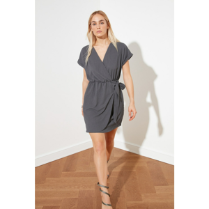 Trendyol Cruise Collar Dress WITH Anthracite Binding Detail