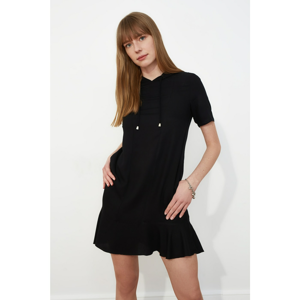 Trendyol Black Hooded Dress