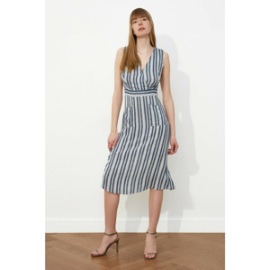 Trendyol Navy Blue Striped Pocket Dress