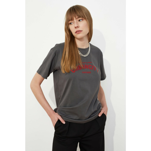 Trendyol T-Shirt - Gray - Oversize