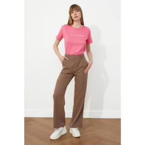 Trendyol Mink Asymmetric Closed Pleated Pants