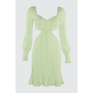 Trendyol Mint Waist Detailed Lace Dress
