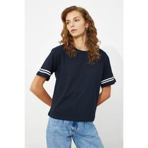 Trendyol Navy Blue Print knitted T-Shirt