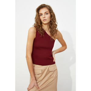 Trendyol Burgundy Single Shoulder Strap Knitwear Blouse