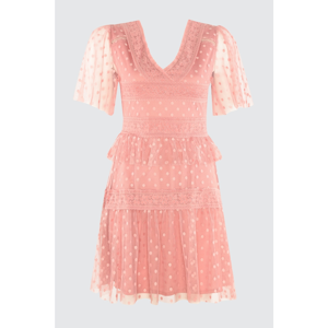 Trendyol Rose Dry Frill Detailed Puantiye Tulle Dress