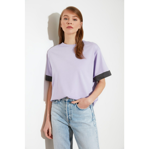 Trendyol Manla Strip Detailed Boyfriend Knitted T-Shirt