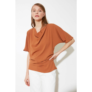 Trendyol Brown Right Collar Blouse